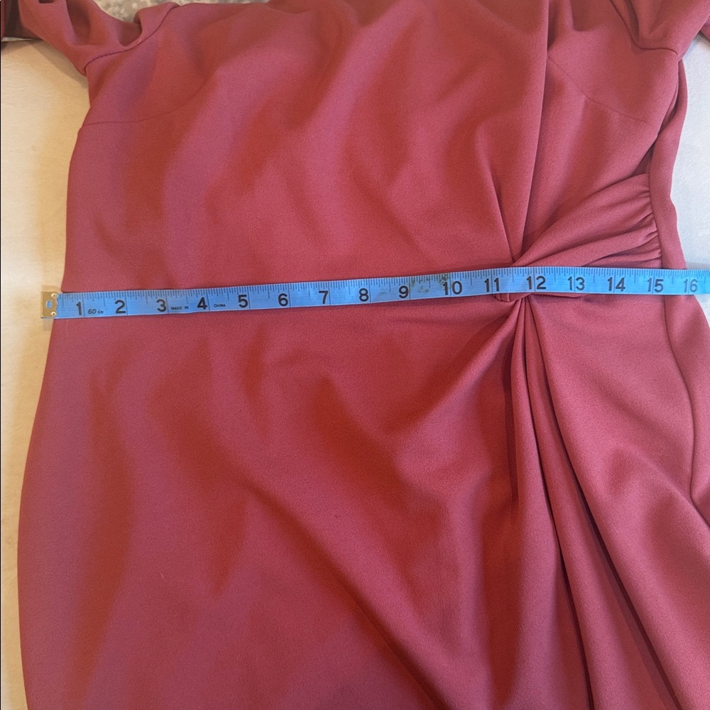 FLAWED Donna Morgan Long Sleeve Dress in Dusty Rose - Picture 8 of 10